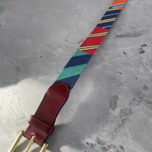 Tucker Blair Mixed Regimental Needlepoint Belt - Size 36
